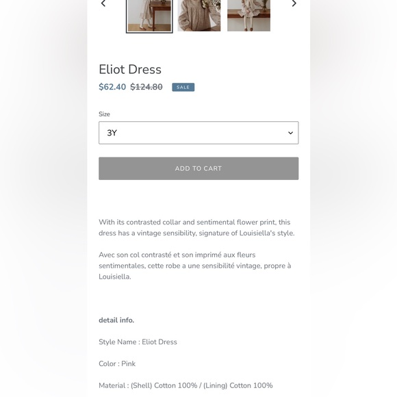 Louisiella Eliot Dress | Long Sleeve Floral Print Smocked Dress, Size 4Y - Picture 15 of 16